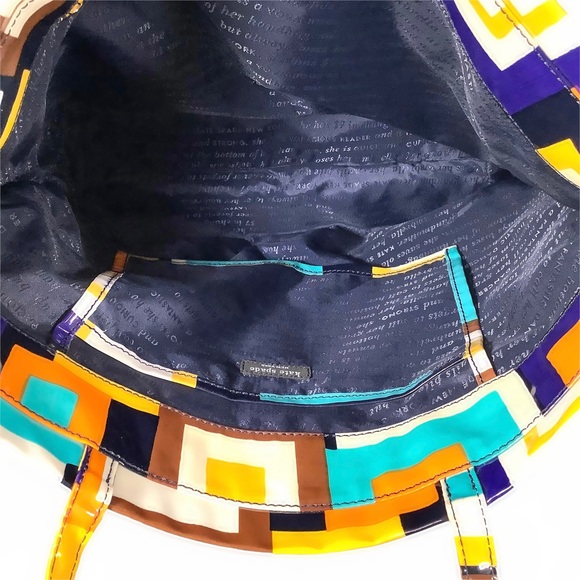 🎉2xHP🎉♠️KATE SPADE Geometric Pattern Large Bag - Picture 7 of 8